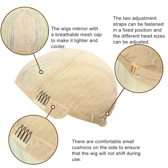 Women's Short Rainbow Wigs Curly Wavy Shoulder Length Pastel Bob - Picture 3 of 3